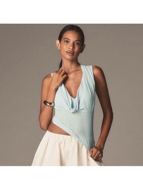 NWT Anthropologie  Cropped Cowl-Neck Top